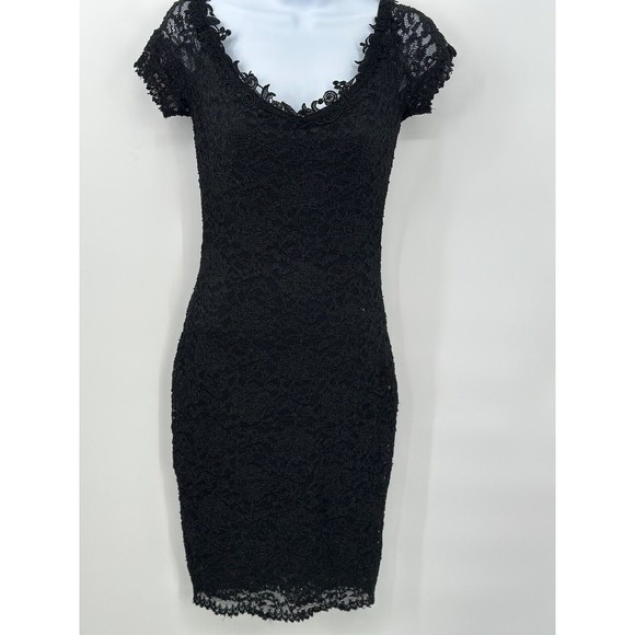 Susan Roselli for Vijack Black Sequin Lace  New Years Party Vintage Dress 7-8 - Picture 2 of 16